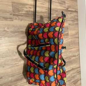 Multi-color Hearts Rolling Travel Bag